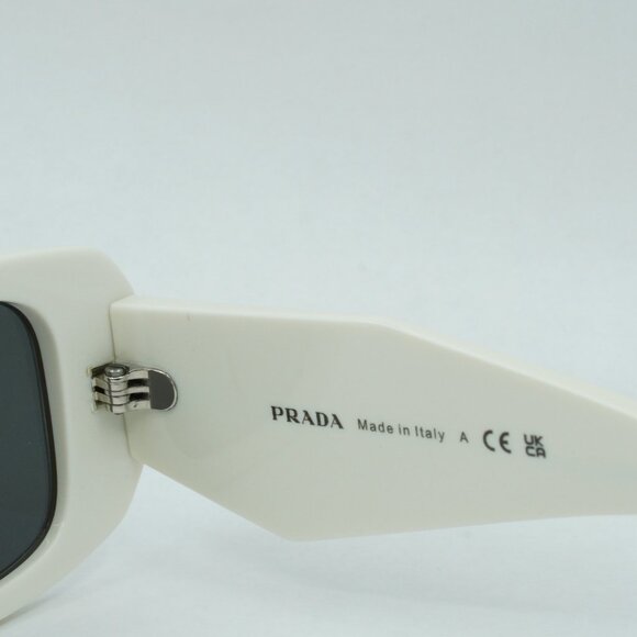 Prada PR17WS 1425S0 Sunglasses Talc Rectangle Frame, Dark Grey Lenses - Picture 8 of 14